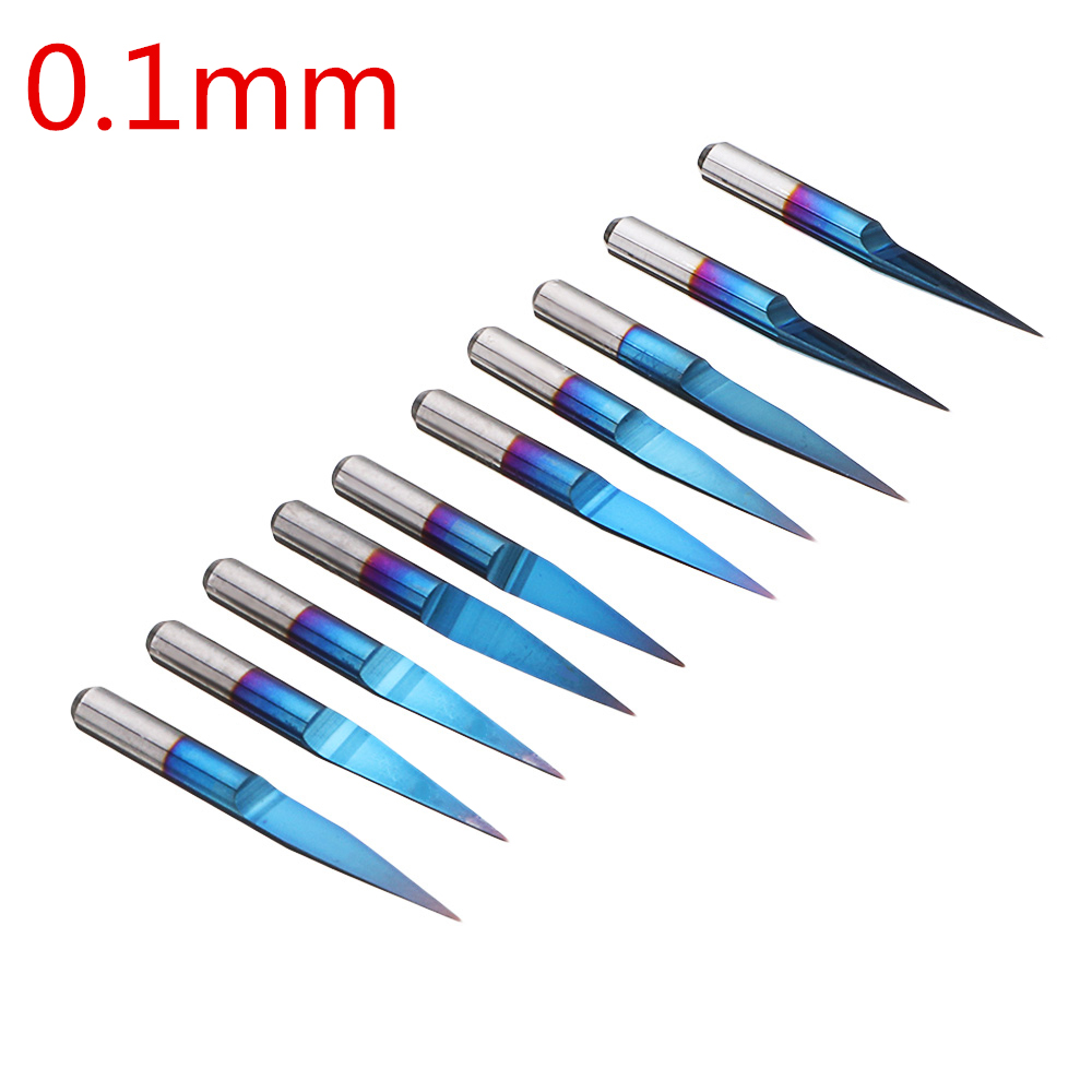 Carbide End Mill - ดอกกัด PCB เคลือบสีน้ำเงินขนาด 3.175 มม. สำหรับงานกัด