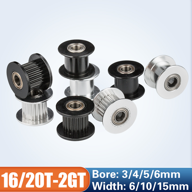 Gt2 Pulley - GT2 Idler Timing รอก16ฟัน20ฟัน3มม.หรือ5มม.Bore พร้อมลูกปืนสำหรับ3D ชิ้นส่วนเครื่องพิมพ์