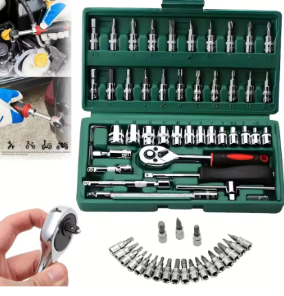 Cnc Bits - ชุดประแจบล็อก 46 ชิ้น ขนาด 1/4 นิ้ว