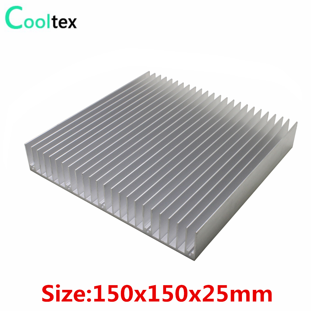 Aluminium Extrusion - แผ่นระบายความร้อนอะลูมิเนียมแบบ DIY ขนาด 150x150x25 มม. สำหรับระบายความร้อนของวงจรอิเล็กทรอนิกส์