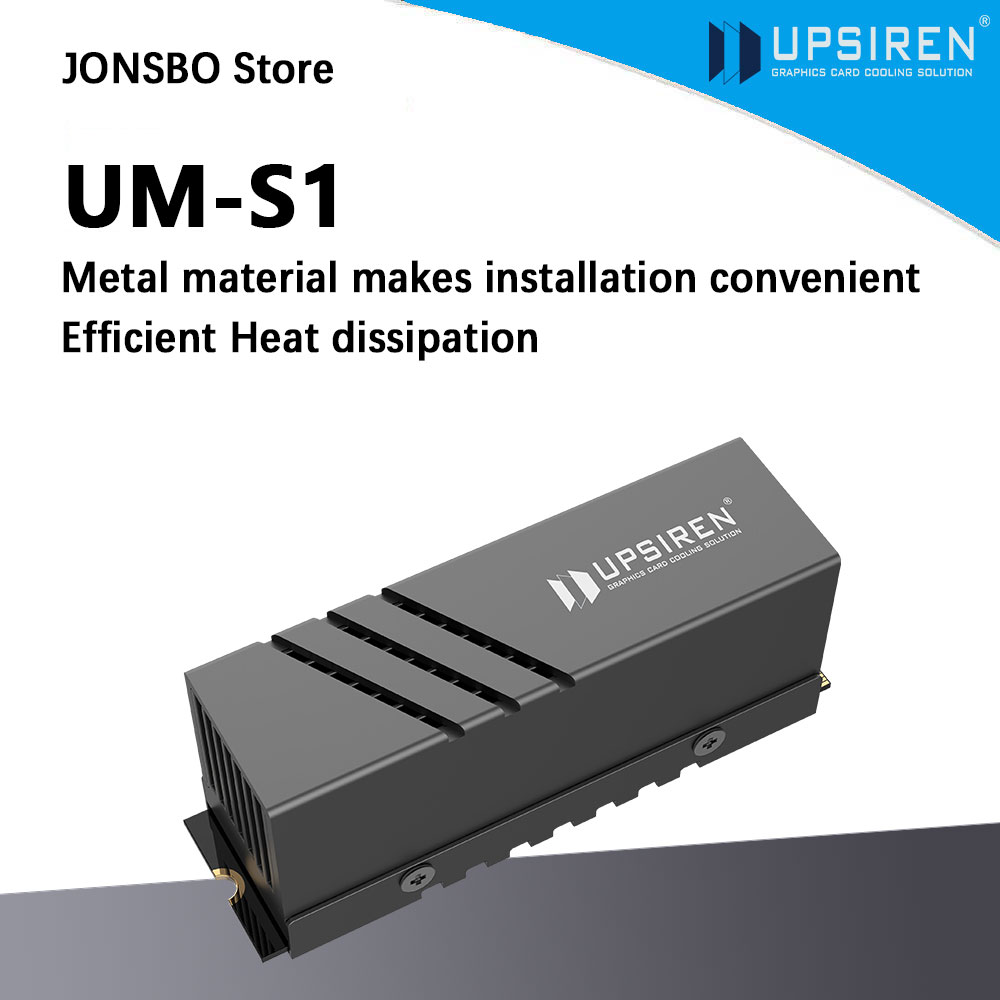 Aluminium Extrusion - UPSIREN UM-S1 2280 ฮีทซิงค์ SSD สีดำ/วัสดุอะลูมิเนียมอัลลอย/ครีบระบายความร้อน/ระบบระบายความร้อนแบบแอคทีฟ/เหมาะสำหรับการติดตั้ง