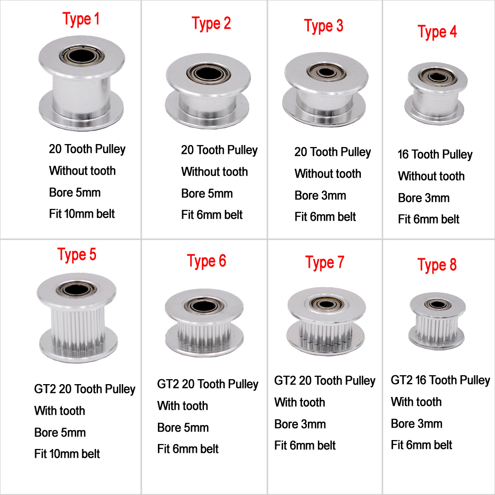 10PCS GT2 Idler Timing รอก16ฟั - Gt2 Pulley บทวิจารณ์และราคา
